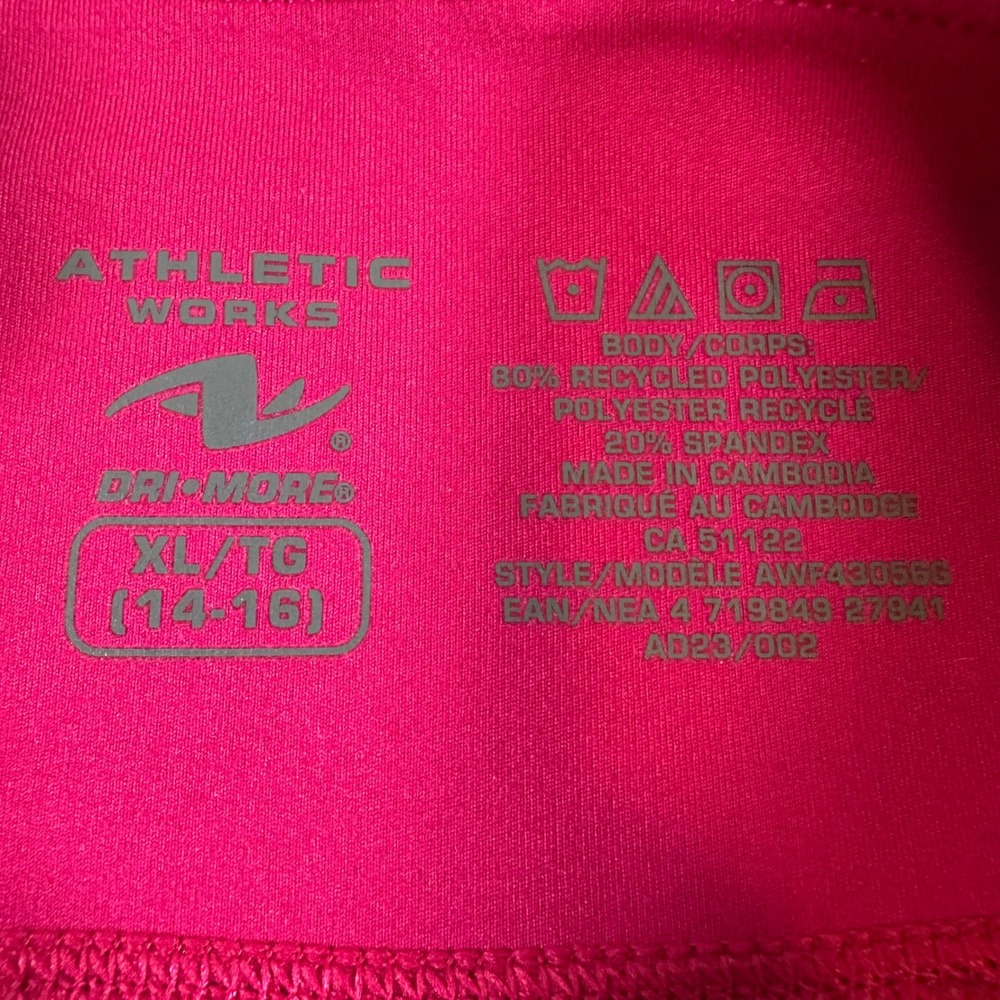 Athletic Works Womens XL Pink Flare Yoga Pant Crossover Waist Activewear Legging - Picture 4 of 8